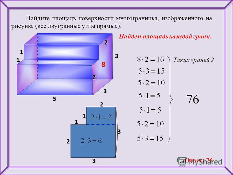 Прямая на поверхности многогранника