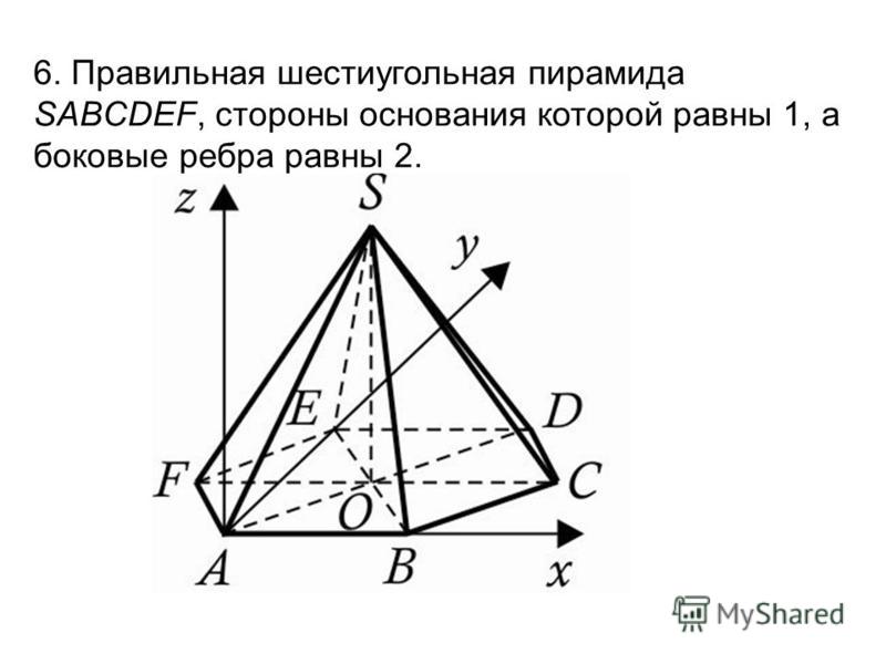 S основания шестиугольной пирамиды