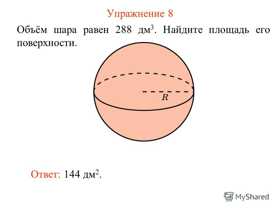 Площадь большого круга шара