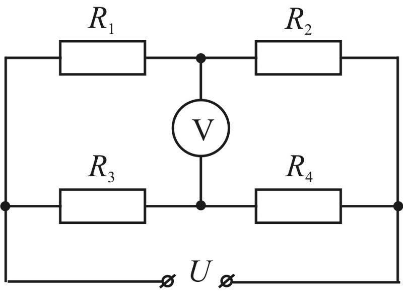 На рисунке представлена электрическая цепь показания вольтметра