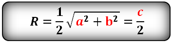 Формула радиуса описанной окружности прямоугольного треугольника