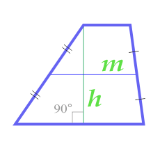 Площадь трапеции по высоте и средней линии