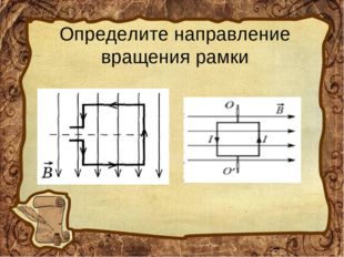 Определите направление вращения рамки 