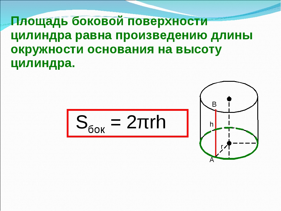 Поверхность цилиндра формула. Площадь боковой поверхности цилиндра. Площадь поверхности цилиндра формула. Площадь боковой поверхности цилиндра формула. Площадь основания и боковой поверхности цилиндра.