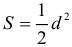 Формула Площадь квадрата через длину его диагонали