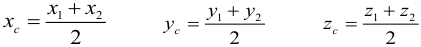 Формула Координаты середины отрезка