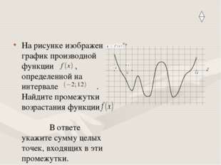 На рисунке изображен график производной функции , определенной на интервале
