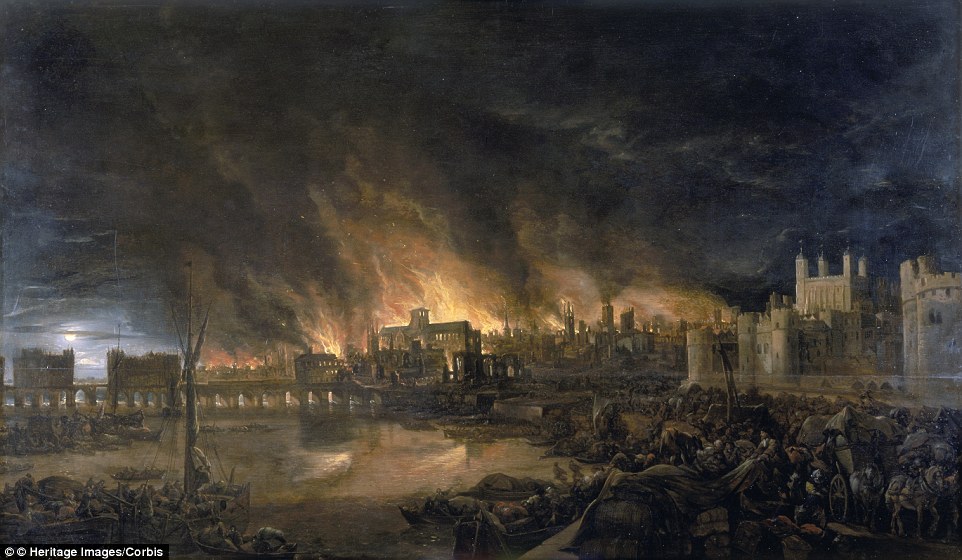 The Great Fire of London (illustrated) is considered one of the most well-known, and devastating disasters in London’s history. It began at 1am on Sunday 2 September 1666 in Thomas Fariner