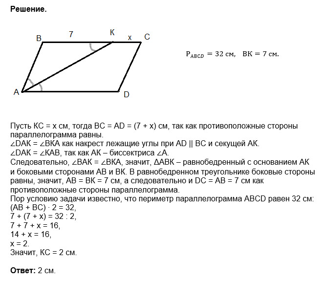 По данным рисунка найдите площадь параллелограмма abcd