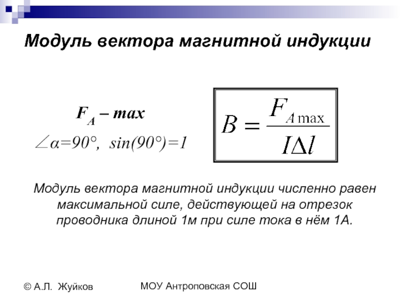 Найти модуль вектора магнитной индукции