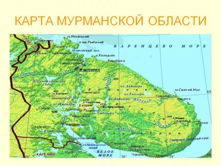 Карта Мурманской области.
