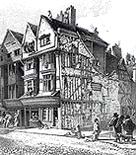 Black and white illustration showing the North side of Long Lane, Smithfield