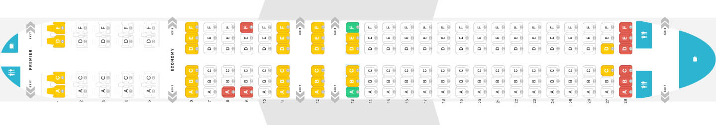 Самолет Боинг 737-800: нумерация мест в салоне, схема посадочных мест, лучшие места