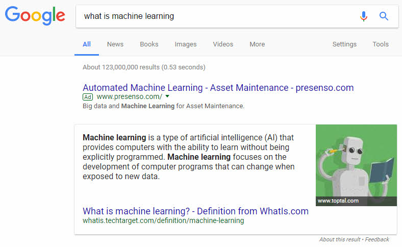 Featured Snippet in paragraph format